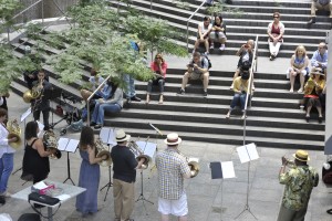 New York, NY - JUNE 21: Performers play in the French Horn Mass Appeal during "Make Music Day In New York City" day on Lexington Ave on June 21, 2014 in New York, New York. (Photo by Kris Connor/Getty Images for Make Music Day)